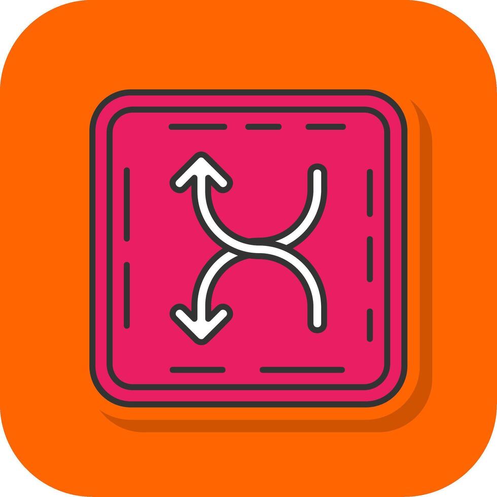 Mischen gefüllt Orange Hintergrund Symbol vektor