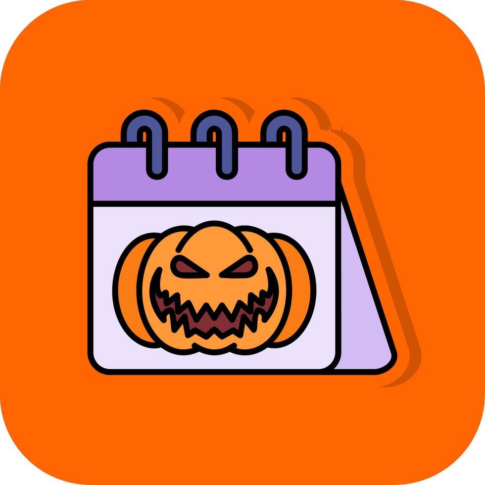halloween fylld orange bakgrund ikon vektor
