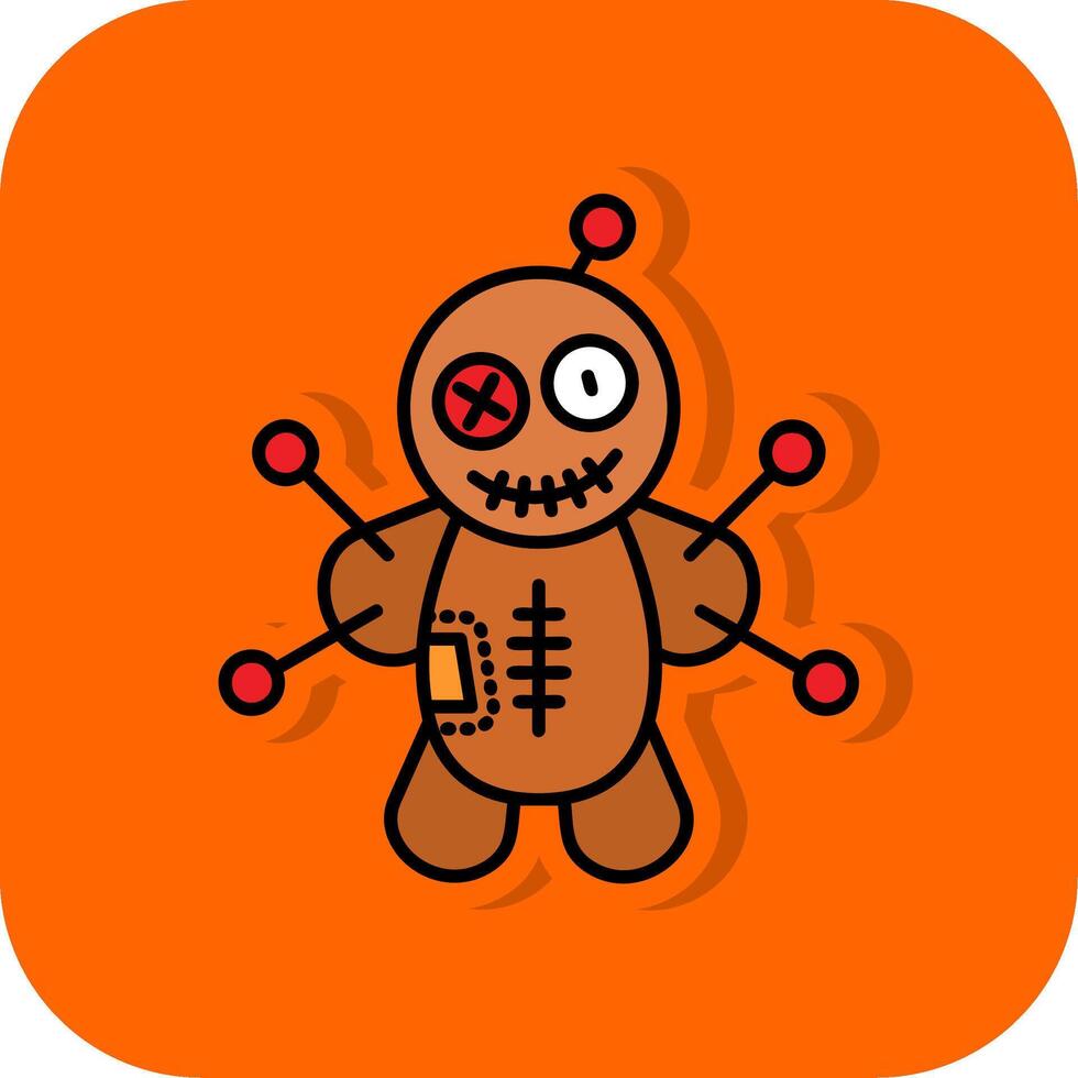 Voodoo gefüllt Orange Hintergrund Symbol vektor