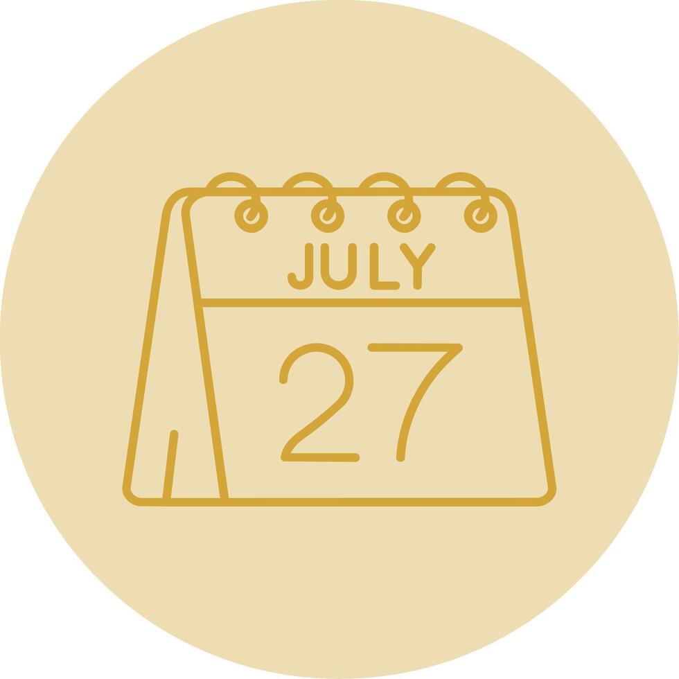 27 .. von Juli Linie Gelb Kreis Symbol vektor