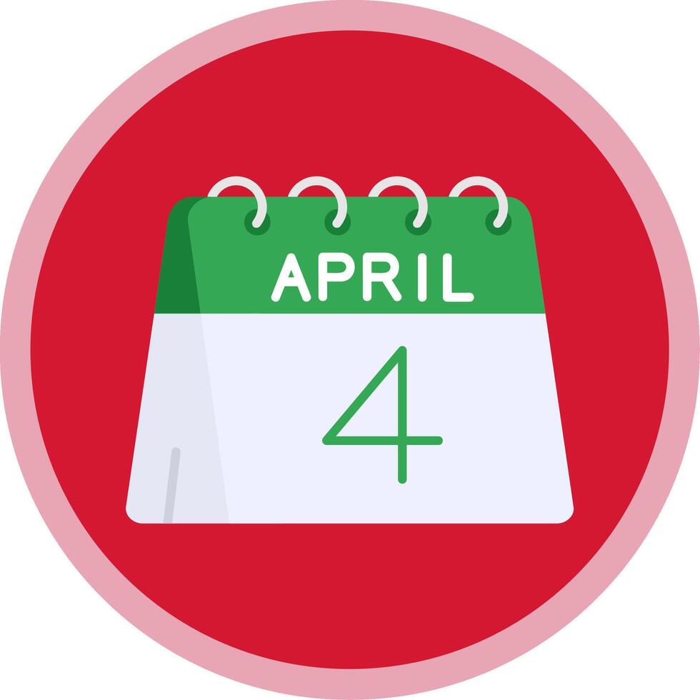 4:e av april platt mång cirkel ikon vektor