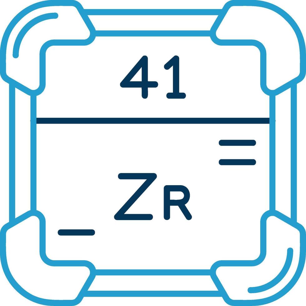 zirkonium linje blå två Färg ikon vektor