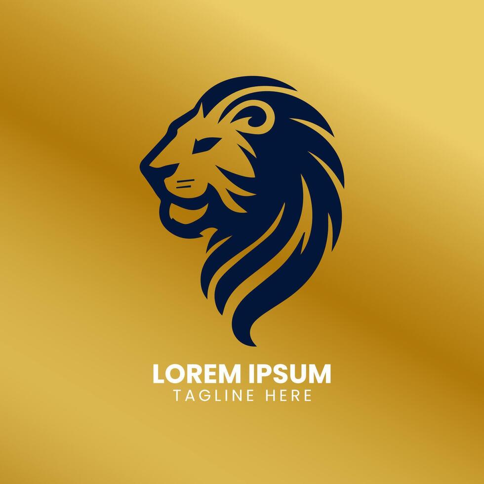 lejon guld logotyp design vektor mall