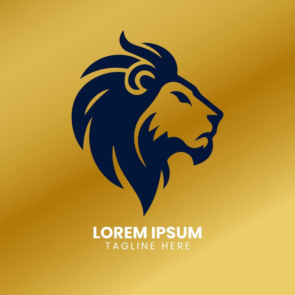 lejon guld logotyp design vektor mall