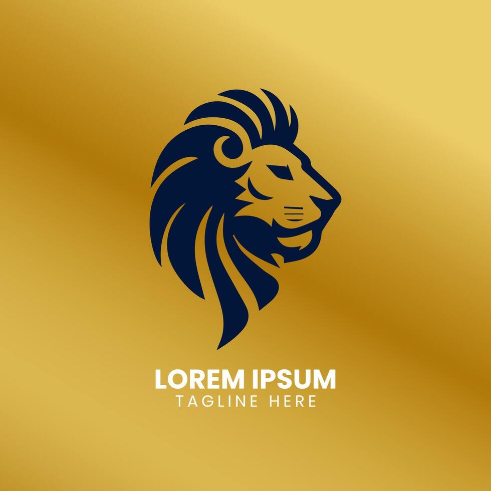 lejon guld logotyp design vektor mall