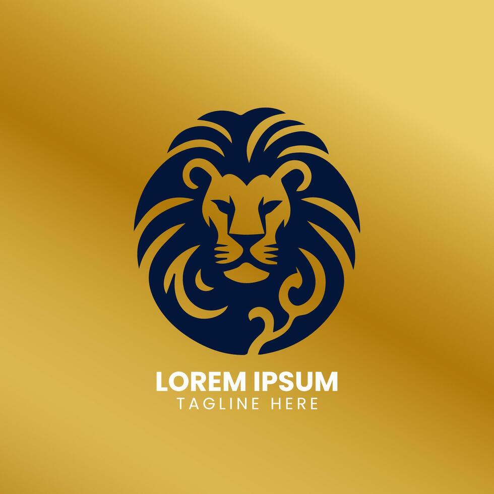 lejon guld logotyp design vektor mall