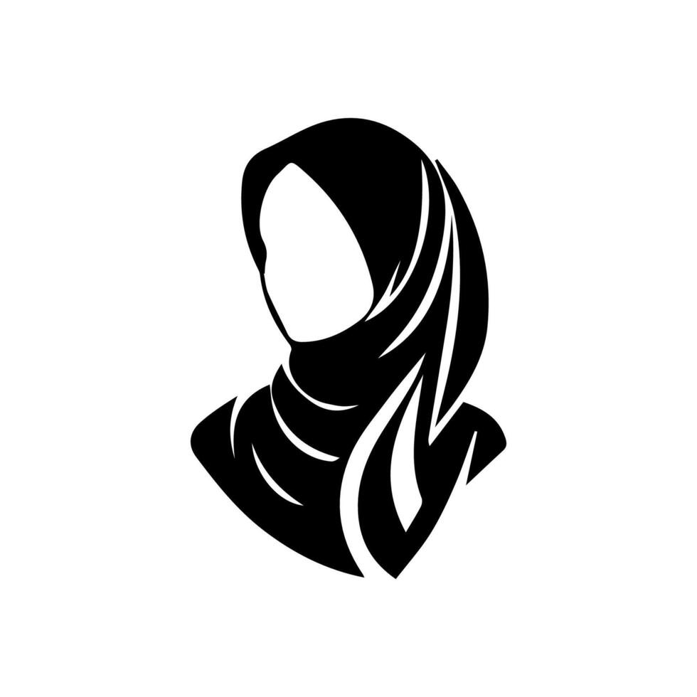 Frauen hijab Schönheit Vektor-Logo-Vorlage vektor