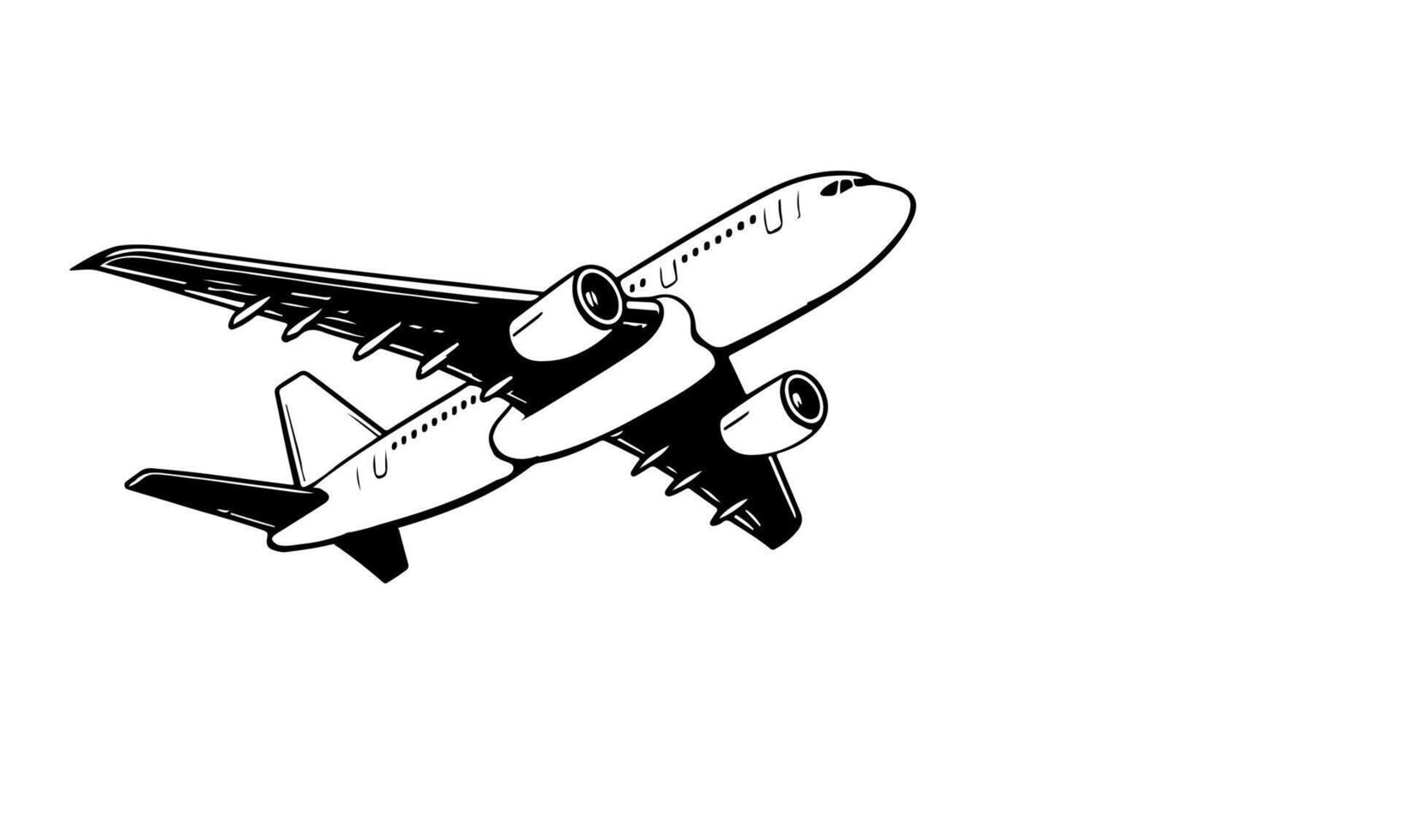 ai genererad flygplan platt ikon tecken design översikt klotter internationell resa vektor illustration på vit bakgrund