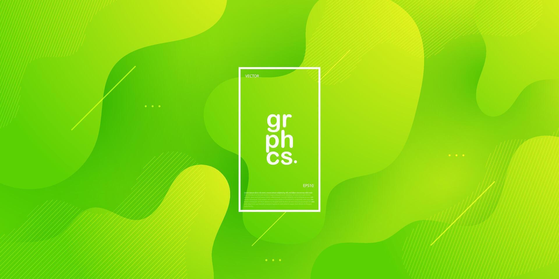 bunt Flüssigkeit abstrakt Hintergrund mit Gradient Grün hell Farbe auf Hintergrund. eps10 Vektor
