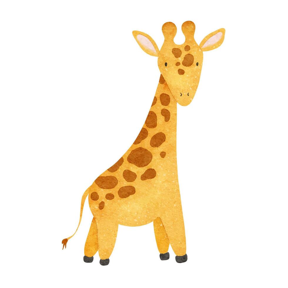 süß Baby Giraffe. isoliert Hand gezeichnet Aquarell Illustration von afrikanisch Tier. Kinder Safari. zum Design Baby Dusche, Karten, Poster, Kinder Waren und Räume vektor