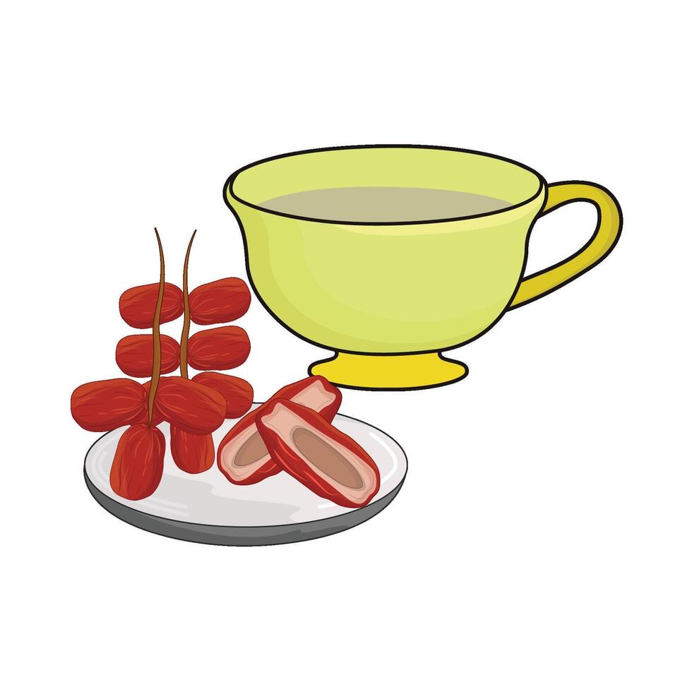 illustration av kurma med te kopp vektor