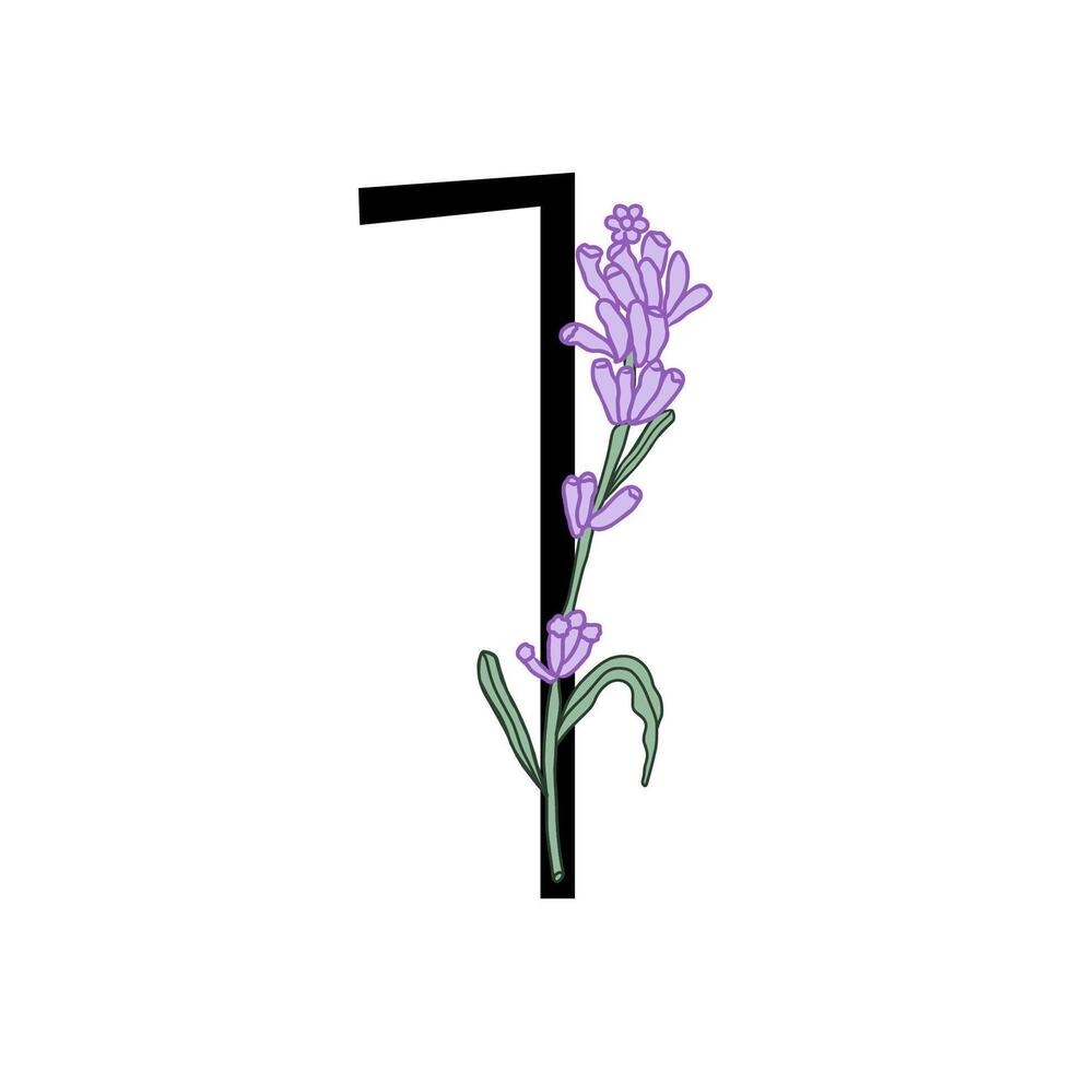 lavendel- blomma violett liten blomma alfabet för design av kort eller inbjudan. vektor illustrationer, isolerat på vit bakgrund för sommar blommig gesign