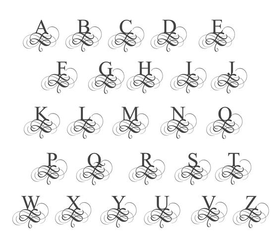 konst kalligrafi alfabet. Vektor illustration EPS10