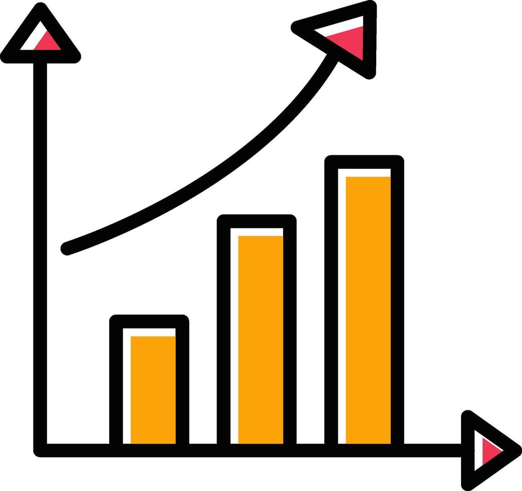 stigande statistik vektor ikon