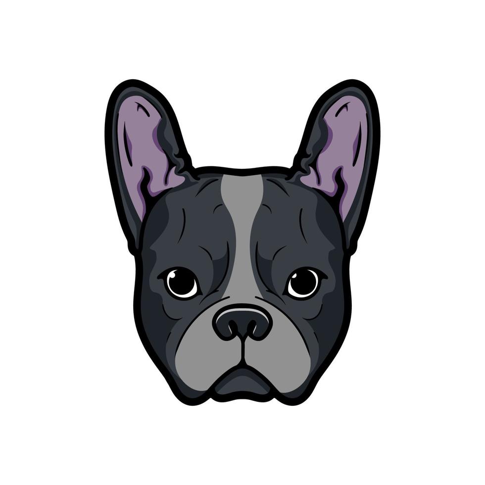 Boston Terrier Hundekopf Maskottchen Logo vektor