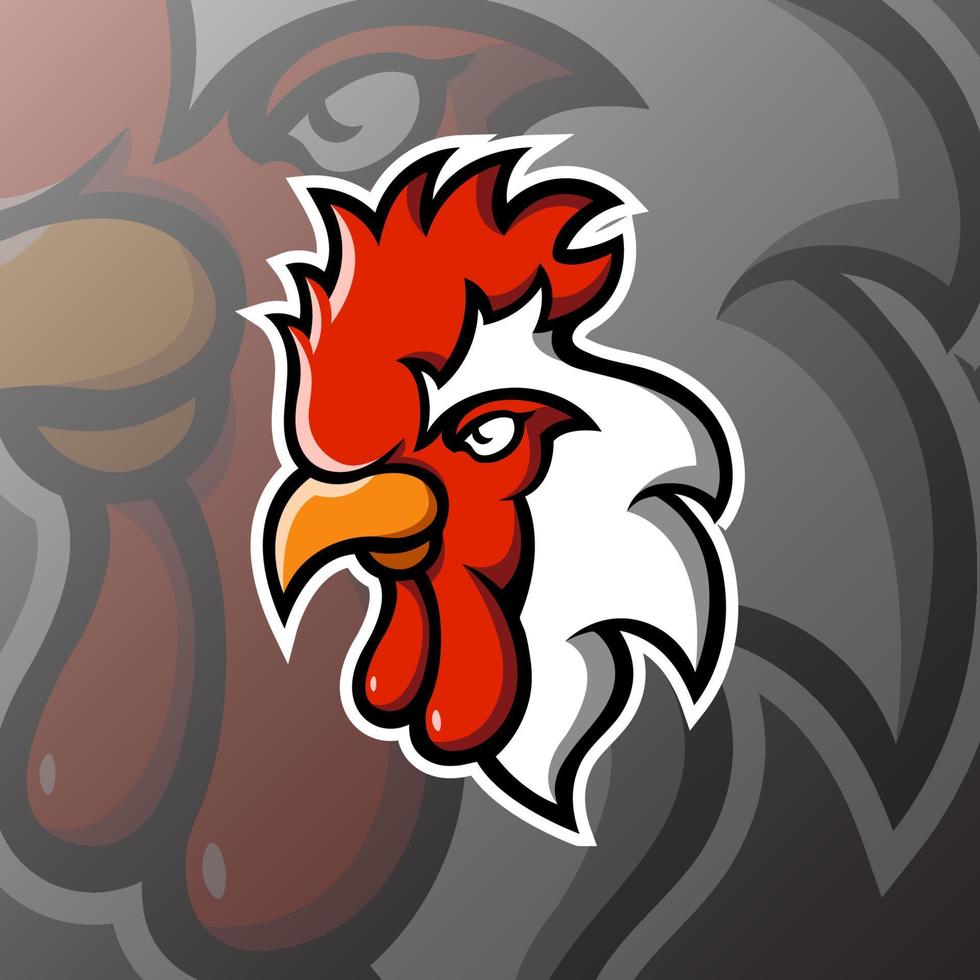 kyckling tupp maskot logotyp vektor