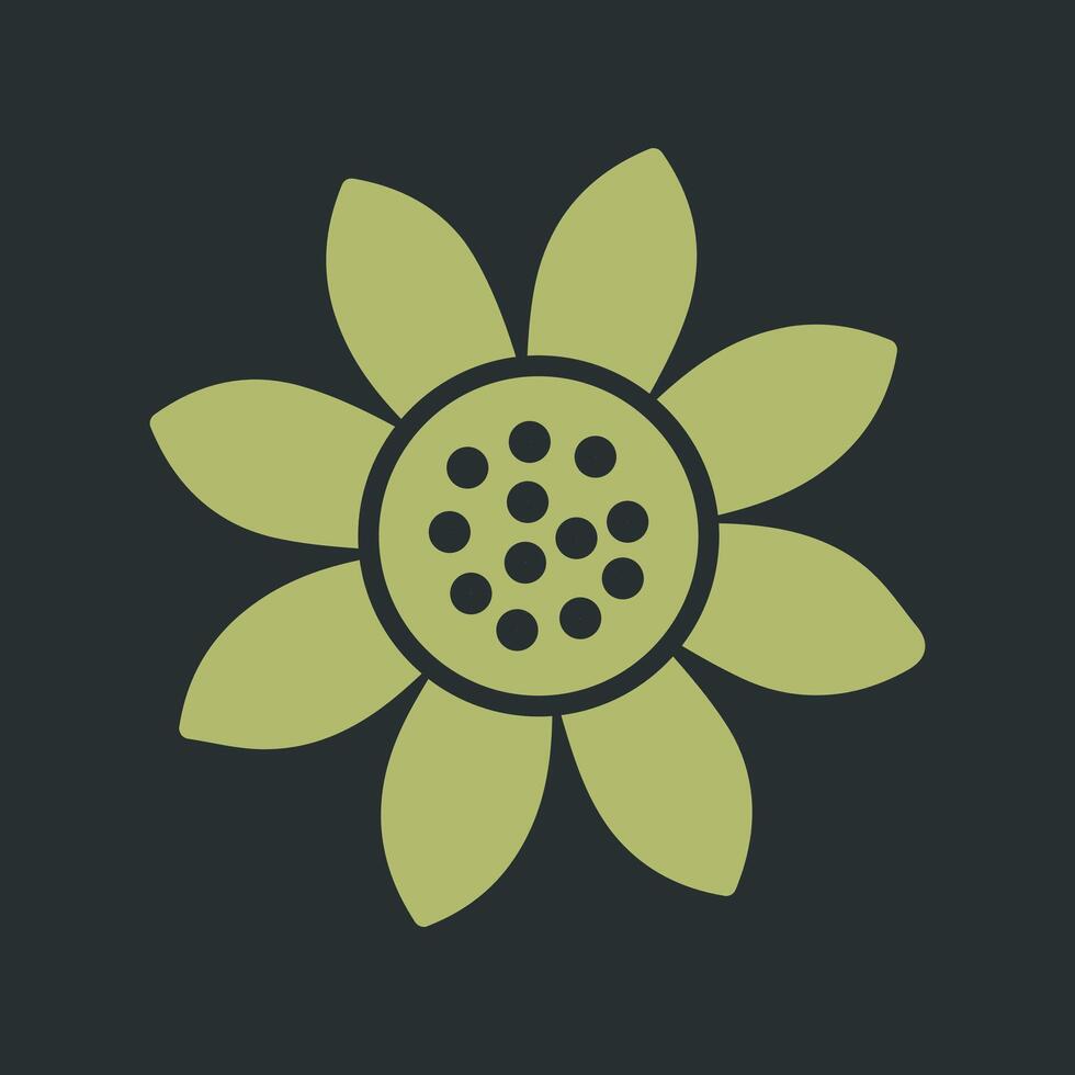 Symbol für Sonnenblumenvektor vektor