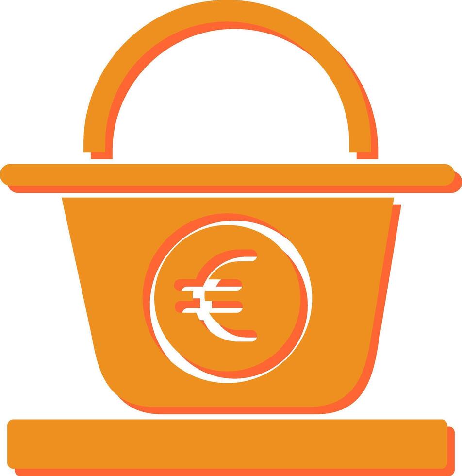 Euro-Korb-Vektor-Symbol vektor