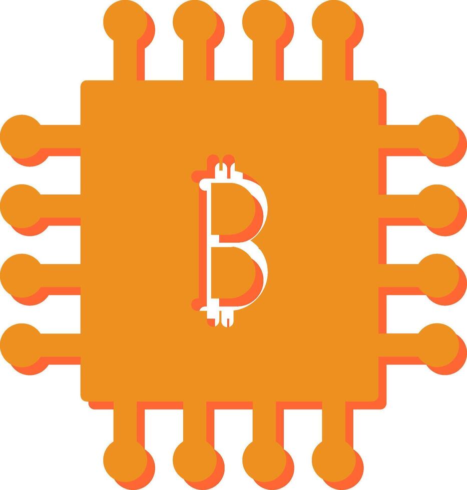 Bitcoin-Chip-Vektorsymbol vektor