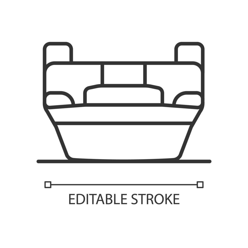 Rollover-Absturz lineares Symbol. Auto kippt auf Dach um. Fahrzeug verliert das Gleichgewicht. Frontalzusammenstoß. dünne Linie anpassbare Illustration. Kontursymbol. Vektor isolierte Umrisszeichnung. bearbeitbarer Strich