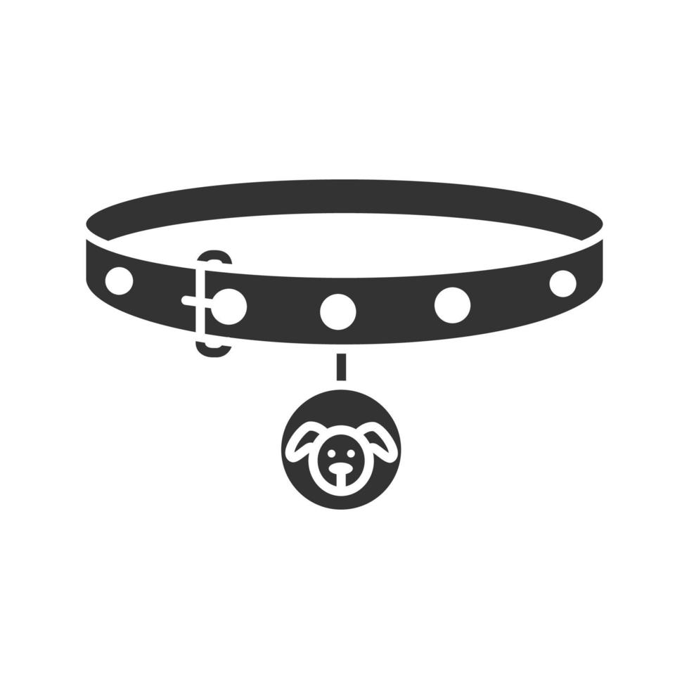 Glyphensymbol für den Halskragen des Hundes. Silhouette-Symbol. negativen Raum. isolierte Vektorgrafik vektor