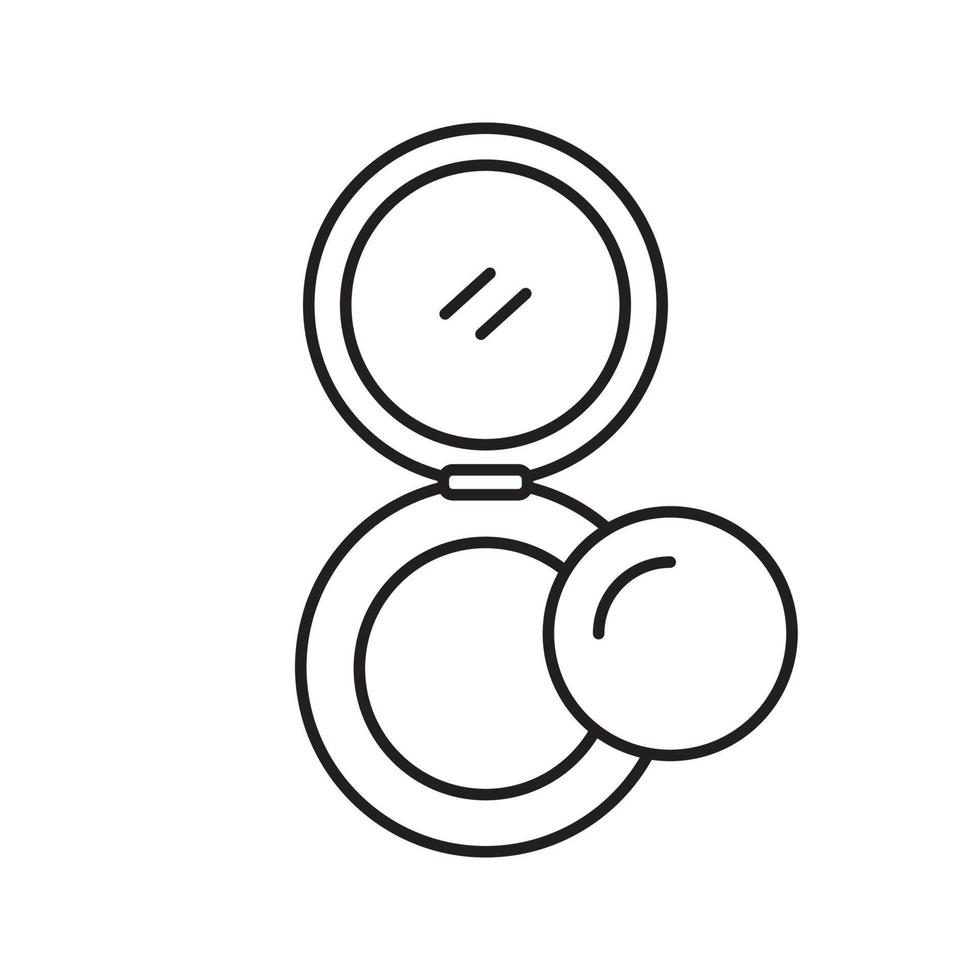 pulver linjär ikon. tunn linje illustration. rouge. kontursymbol. vektor isolerade konturritning