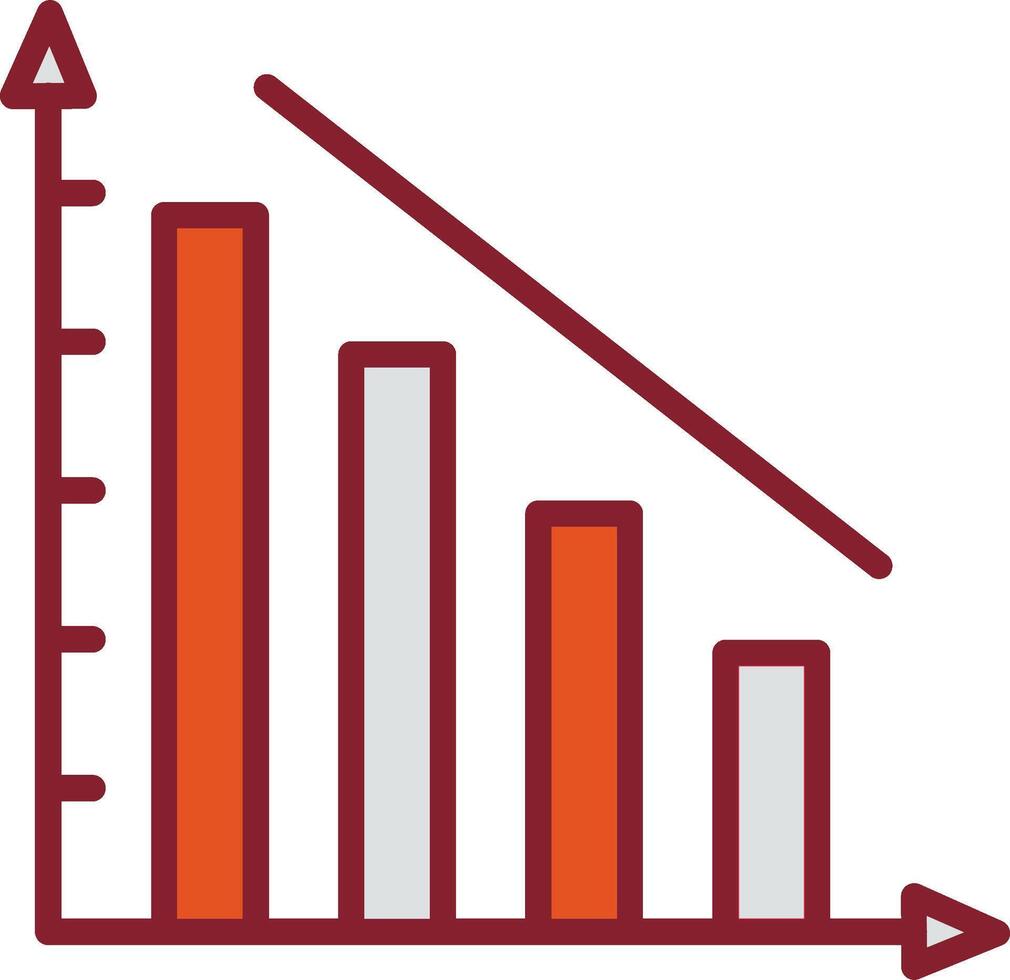 nedåtgående bar vektor ikon