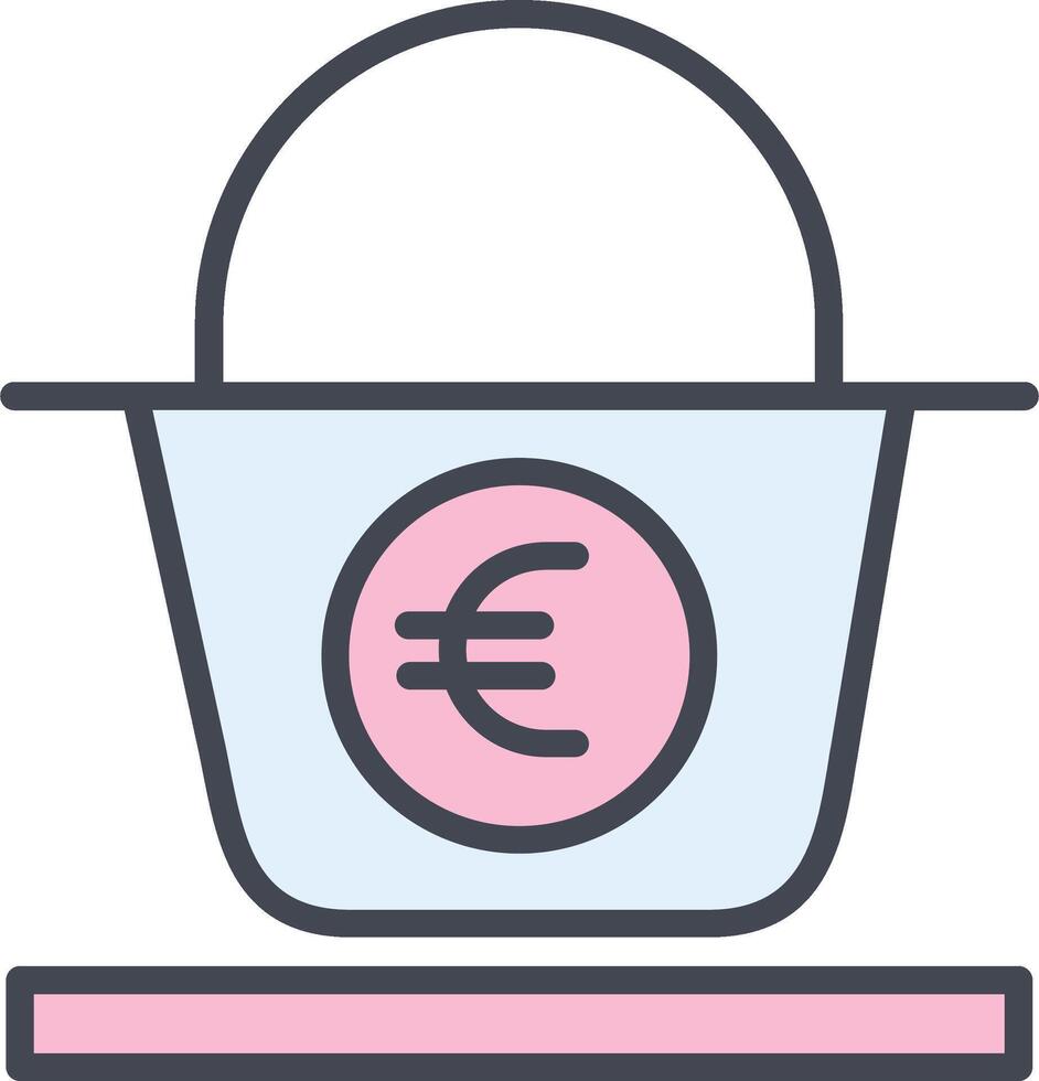 Euro-Korb-Vektor-Symbol vektor