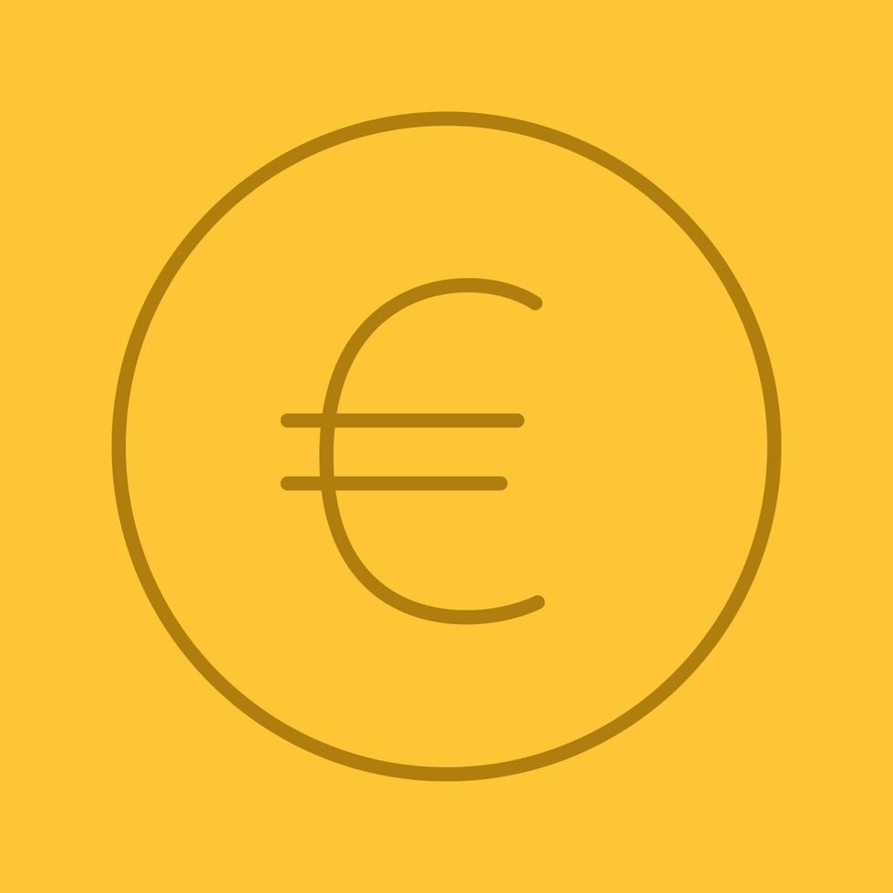eurotecken linjär ikon. Europeiska unionens valuta. tunn linje kontur symboler på färgbakgrund. vektor illustration