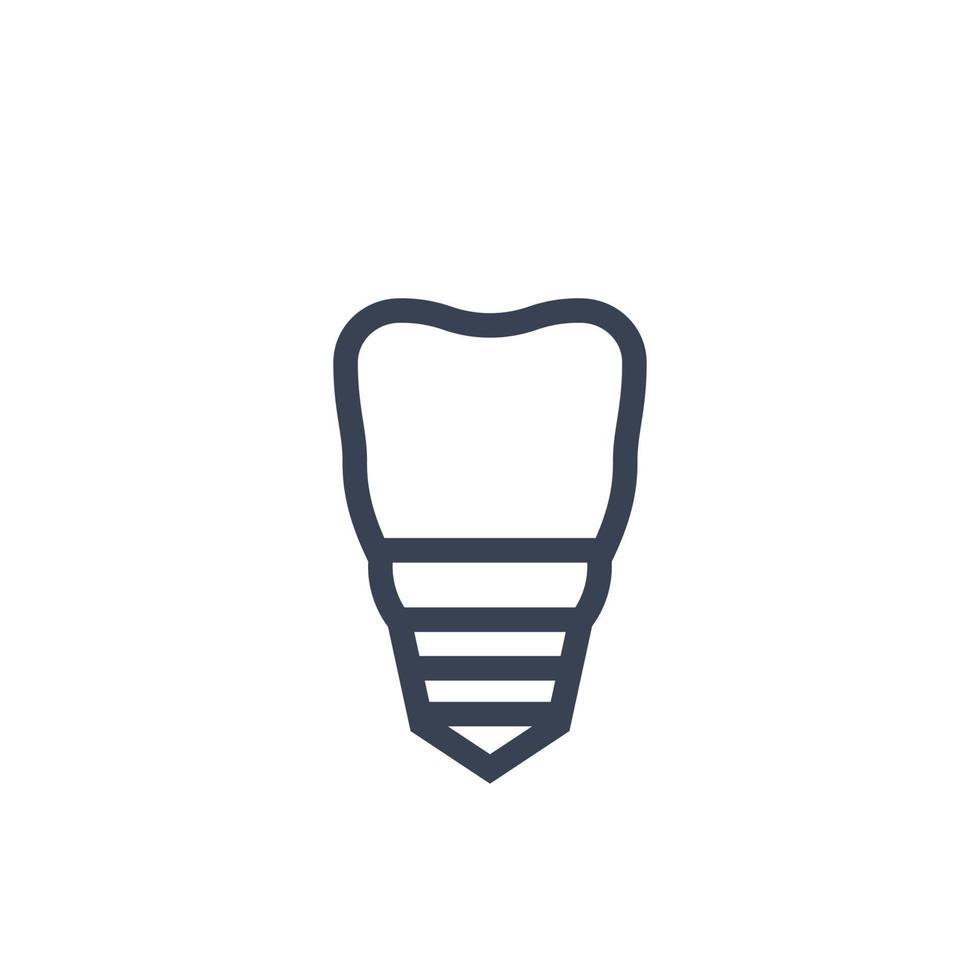 tand, tandimplantat ikon på vitt vektor