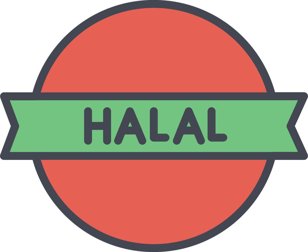 halal klistermärke vektor ikon