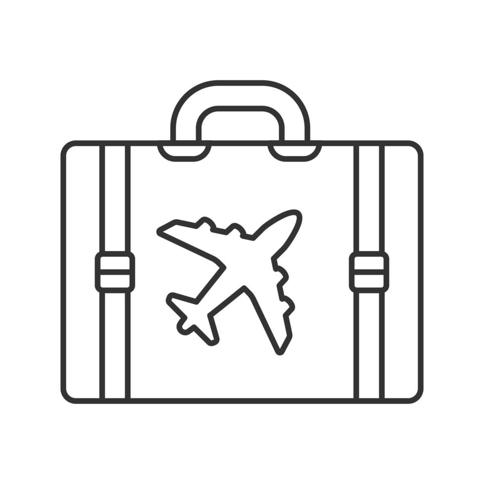resor bagage resväska linjär ikon. tunn linje illustration. kontur symbol. vektor isolerade konturritning