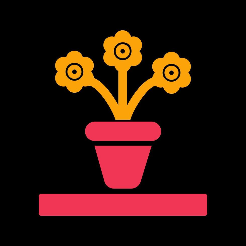 Blumentopf-Vektorsymbol vektor