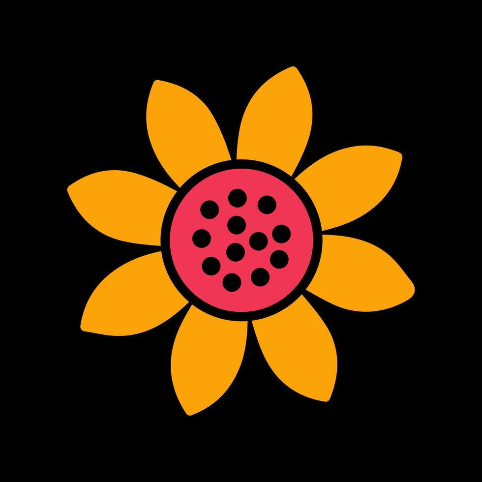 Symbol für Sonnenblumenvektor vektor