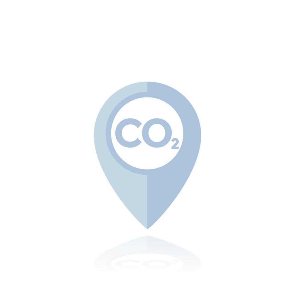 CO2, CO2-Emissionsmarker, Vektor-Pin vektor