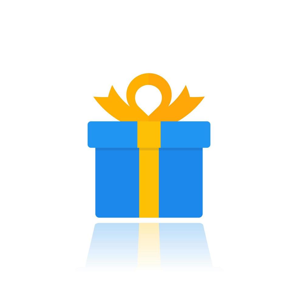 Geschenkbox-Symbol isoliert auf weiß vektor