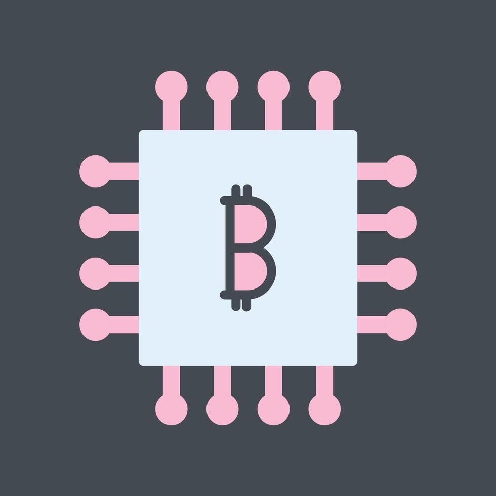 Bitcoin-Chip-Vektorsymbol vektor