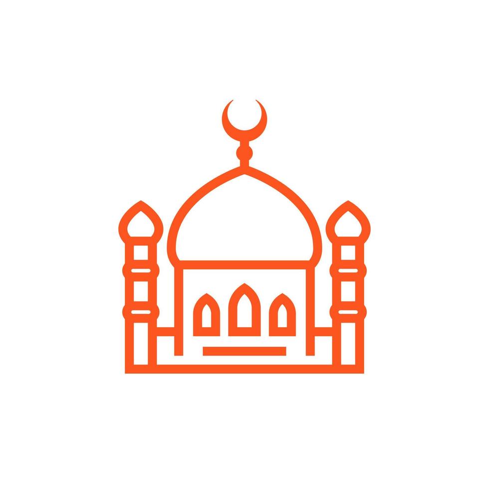 Moschee-Symbol, lineares Zeichen vektor