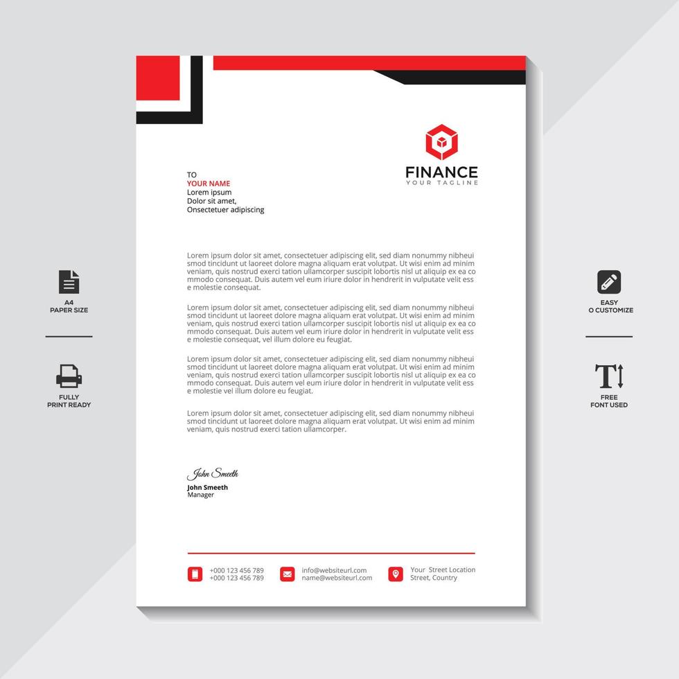 företags brevpapper mall abstrakt design gratis vektor