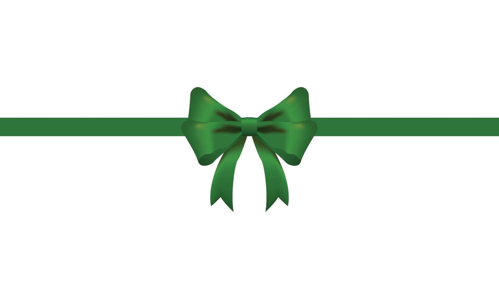 grön rosett och horisontell band realistisk skinande satin med skugga för dekorera din jul kort eller hemsida vektor eps10 isolerat på vit bakgrund.