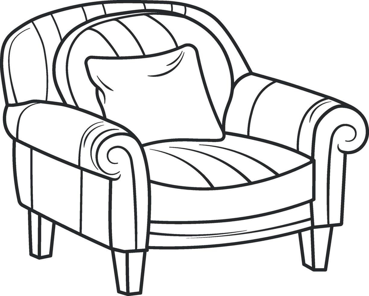Vektor Zeichnung von ein Sessel oder Sofa ohne Hintergrund