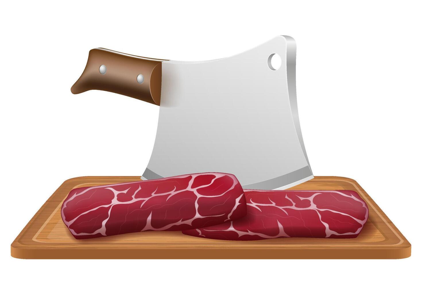 slaktare kock kniv för skärande kött vektor illustration isolerat på vit bakgrund