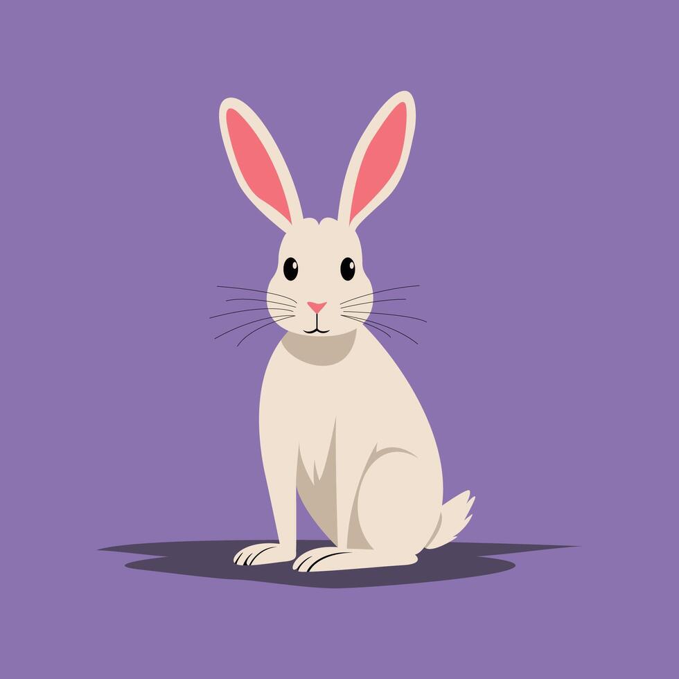 vektor illustration av en hare isolerat. söt kanin. minimalistisk illustration. söt kanin samling. tecknad serie söt djur. platt vektor illustration