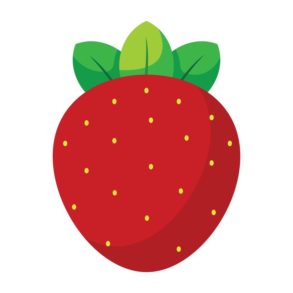 Karikatur einfach Erdbeere Obst Symbol. vektor