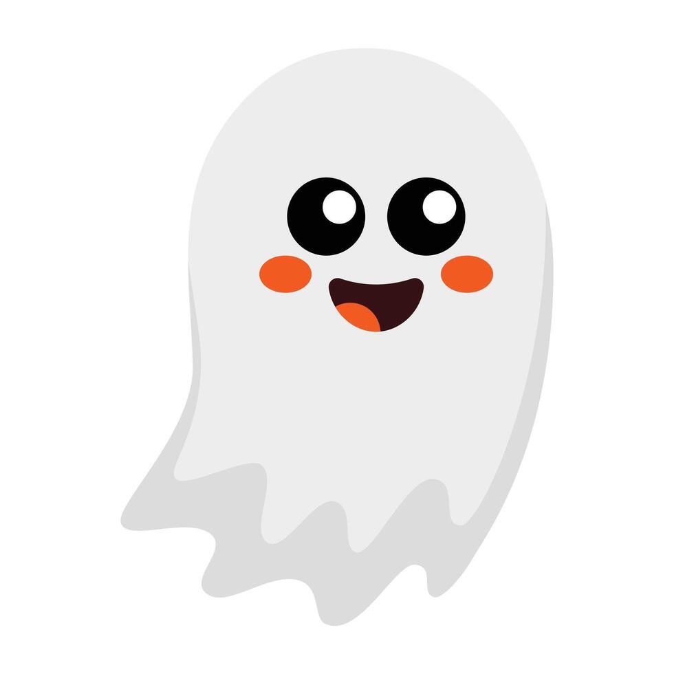 söt halloween spöke ikon vektor