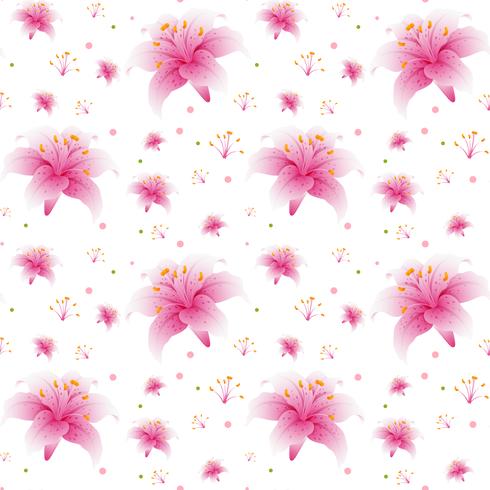 Seamless rosa lilja tapet vektor