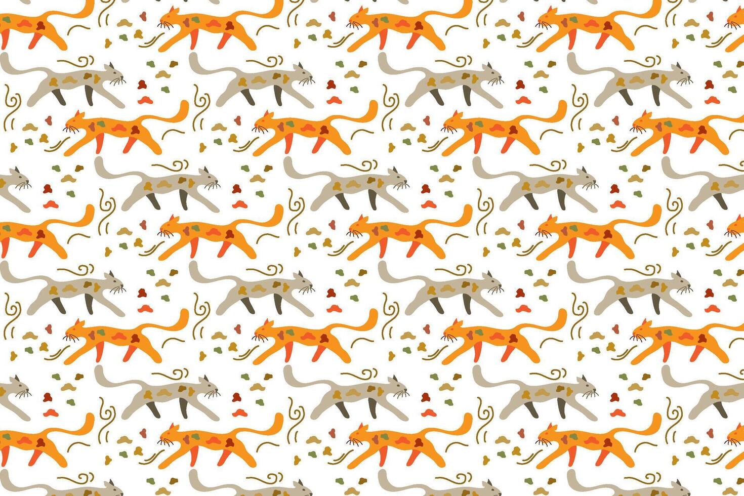 komisch Katzen Illustration Muster Vorlage nahtlos Hintergrund vektor