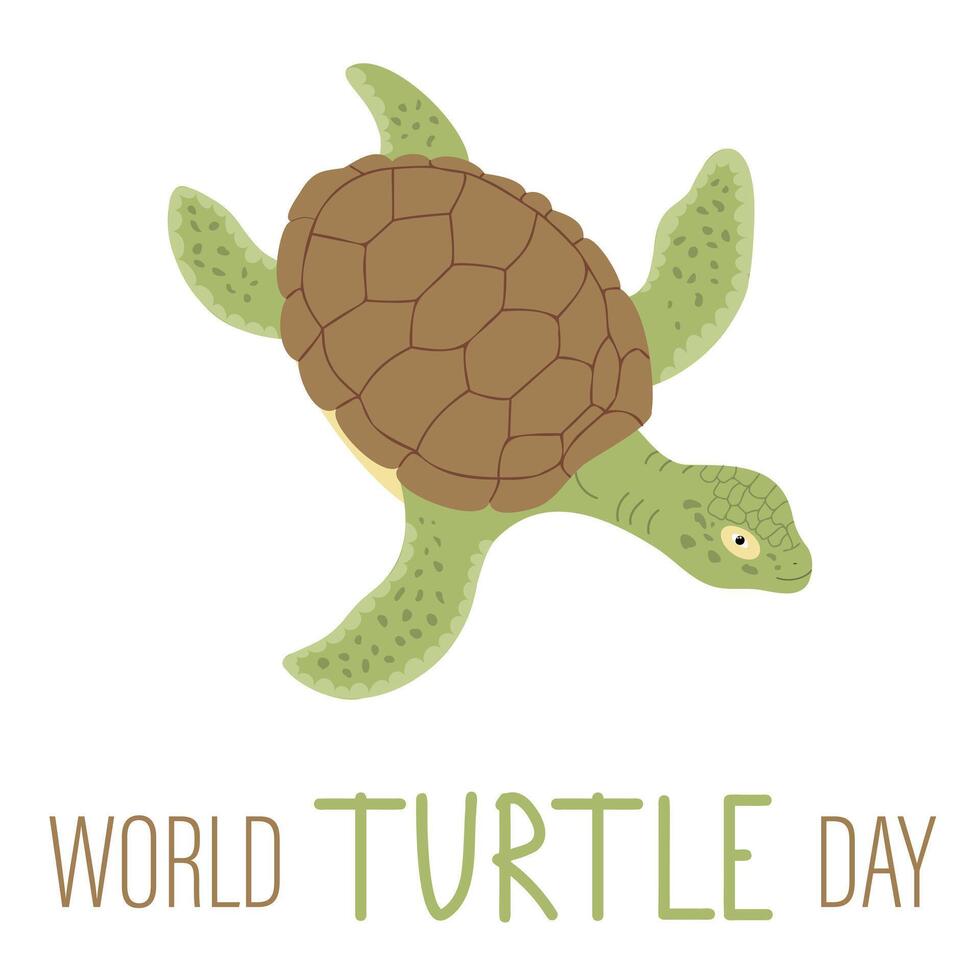värld sköldpadda dag. vektor