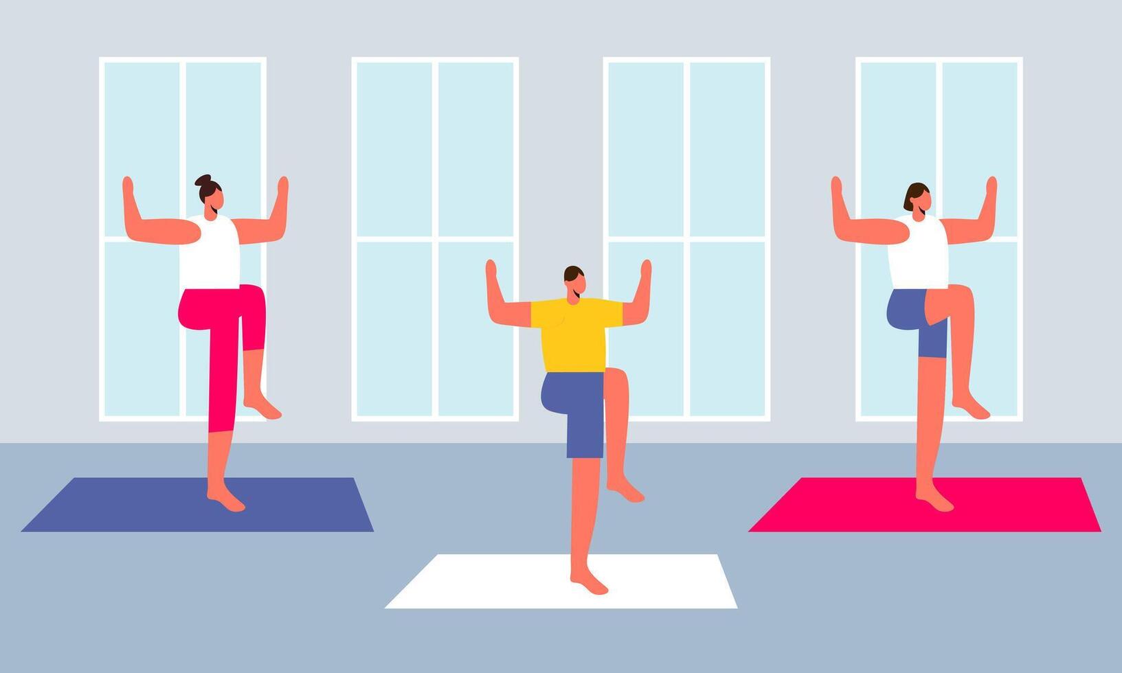 aerobics klass, Träning, sporter aktivitet illustration vektor