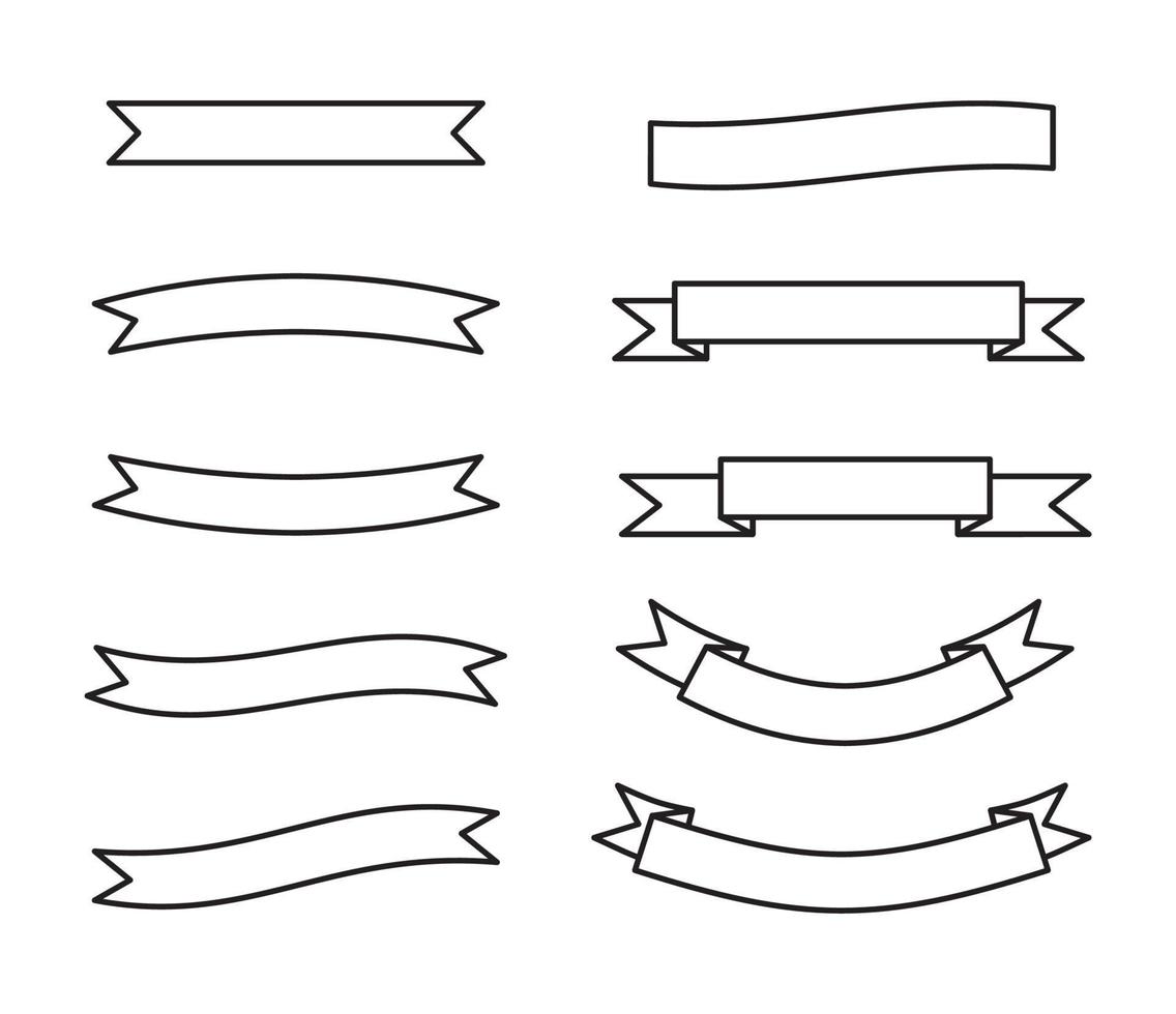 Band-Banner-Set. Sammlung von Bändern. rote Bänder. Vektorband vektor
